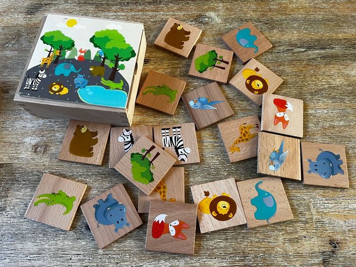 Jeu mémo en bois