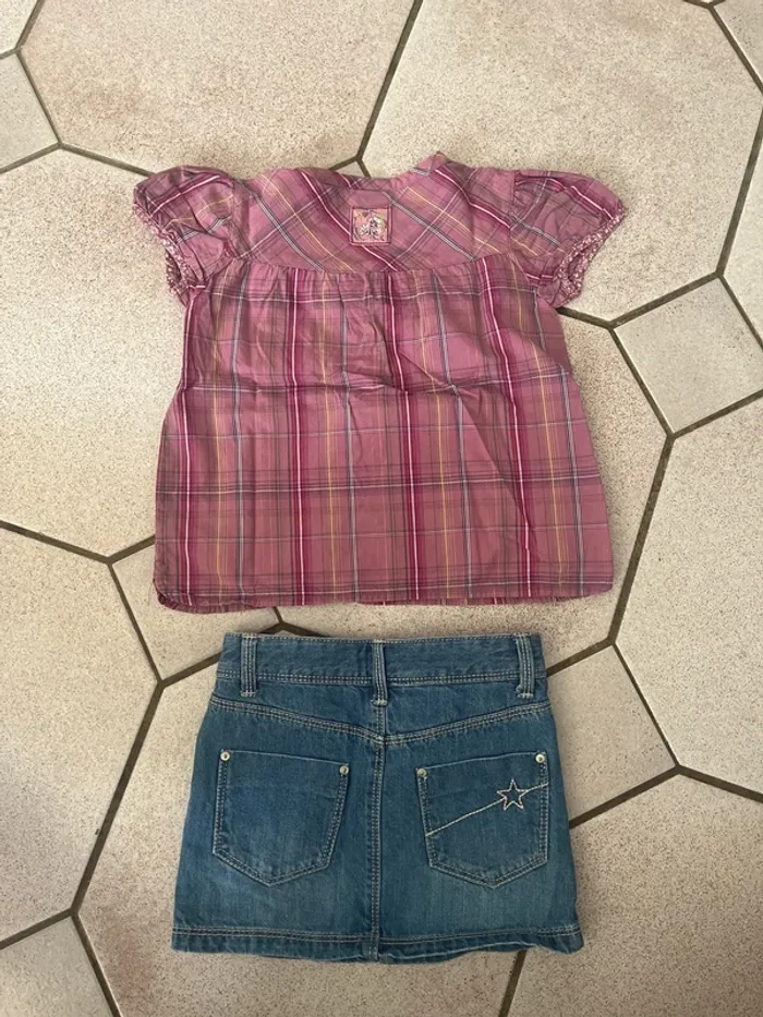 Ensemble jupe jeans et chemise taille 3 ans - photo numéro 5