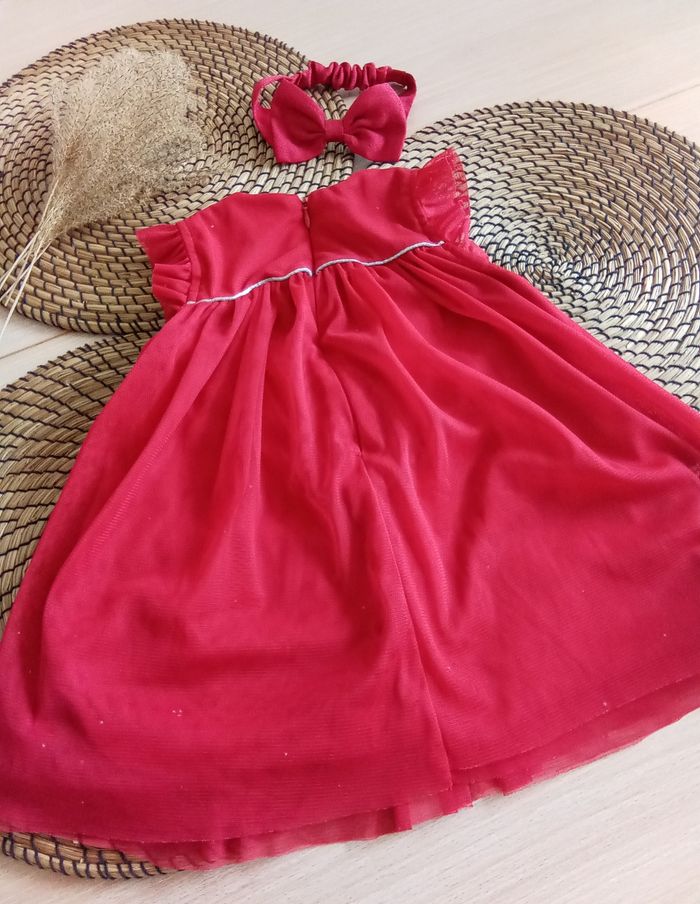 Robe rouge doublée avec tulle à paillettes + bandeau Sergent Major - photo numéro 7