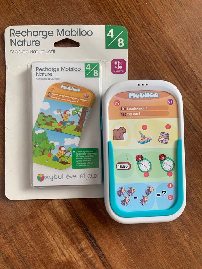 Jeux Mobiloo. Console tactile anglais. Bilingue.