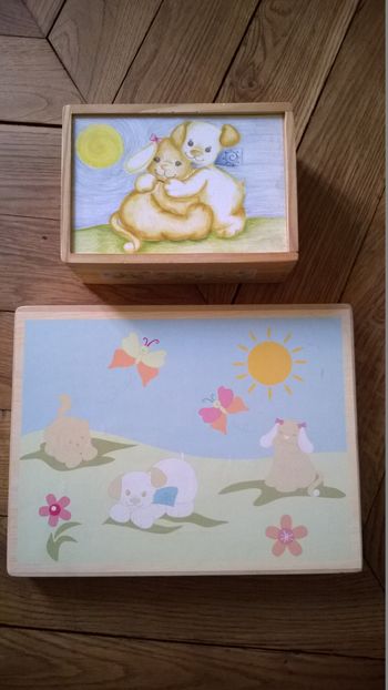 Lot jeux Noukie's Puzzle et cubes en bois