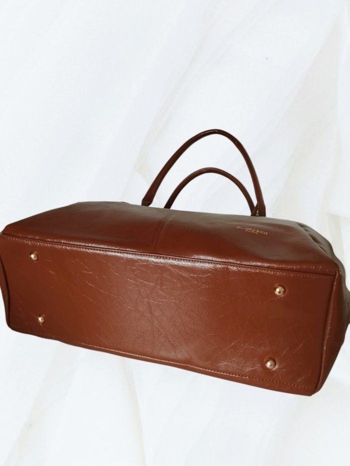 Grand sac cabas A4 camel craquelé Flora Co - photo numéro 6