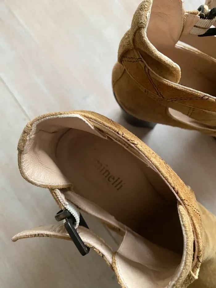 Bottines ajourées camel Minelli - photo numéro 4