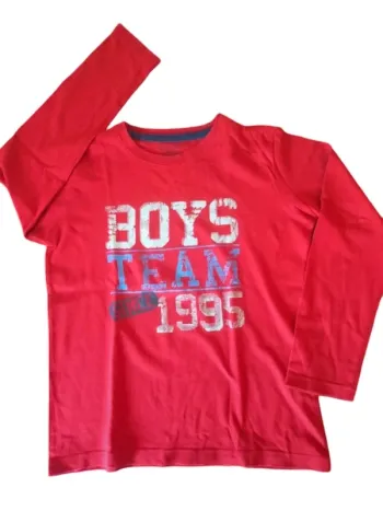T-shirt  rouge manches longues 8 ans
