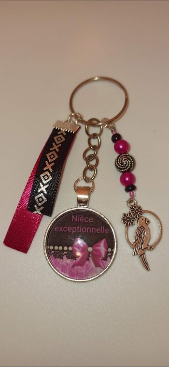 Porte clé message bijoux de sac nièce "nièce exceptionnelle"
