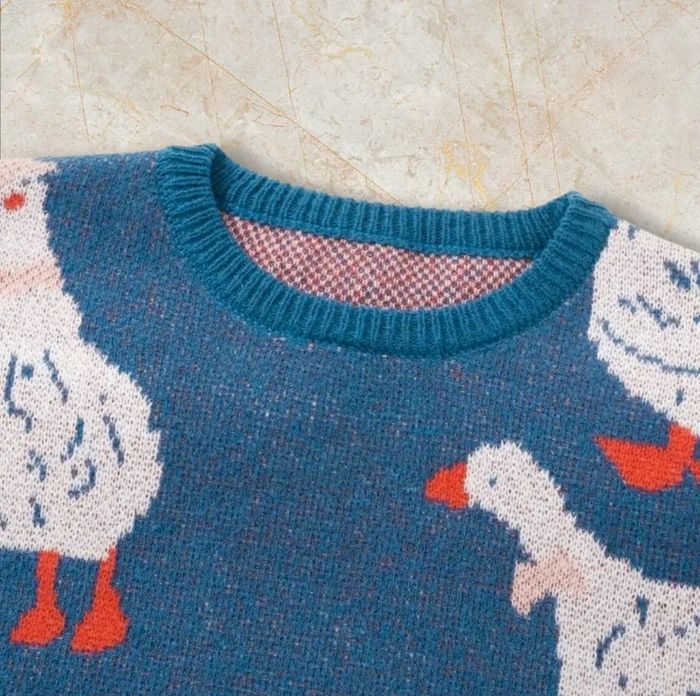 Knit Goose Sweater Y2K Vintage Oversized 90s Taille S  – Crewneck Old School Americain Streetwear - photo numéro 2