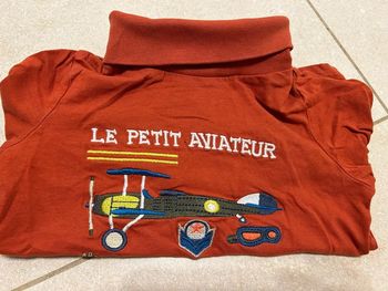 Sous pull col roulé aviateur orange Sergent Major 4 ans
