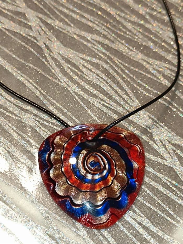 Collier - Pendentif Verre soufflé Coloré 💙 - photo numéro 2