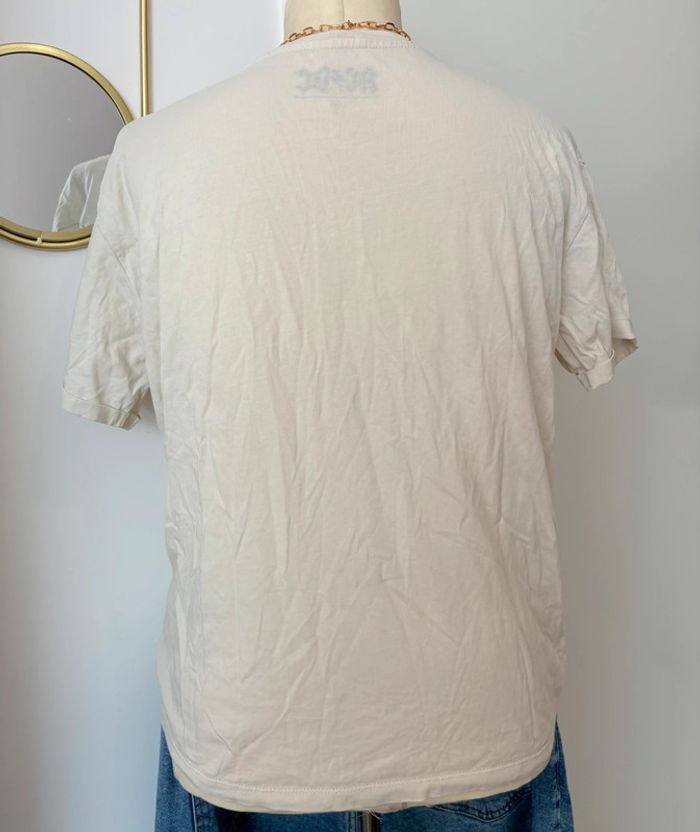 T-shirt crème imprimé léopard dégradé ACDC taille M - photo numéro 2