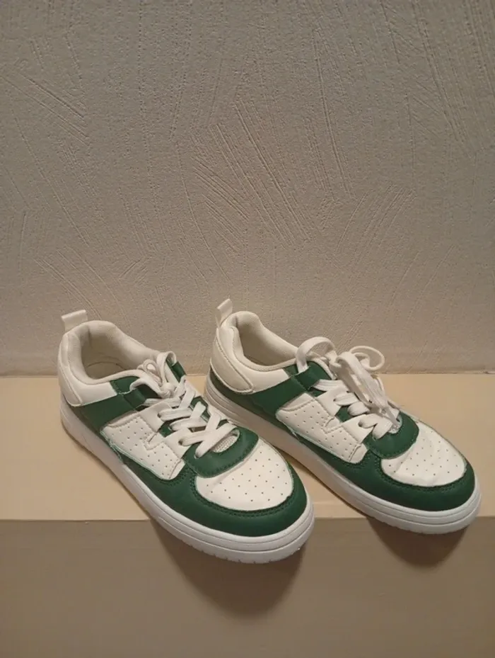 Chaussures basket blanc - vert - Pointure 36 - photo numéro 4