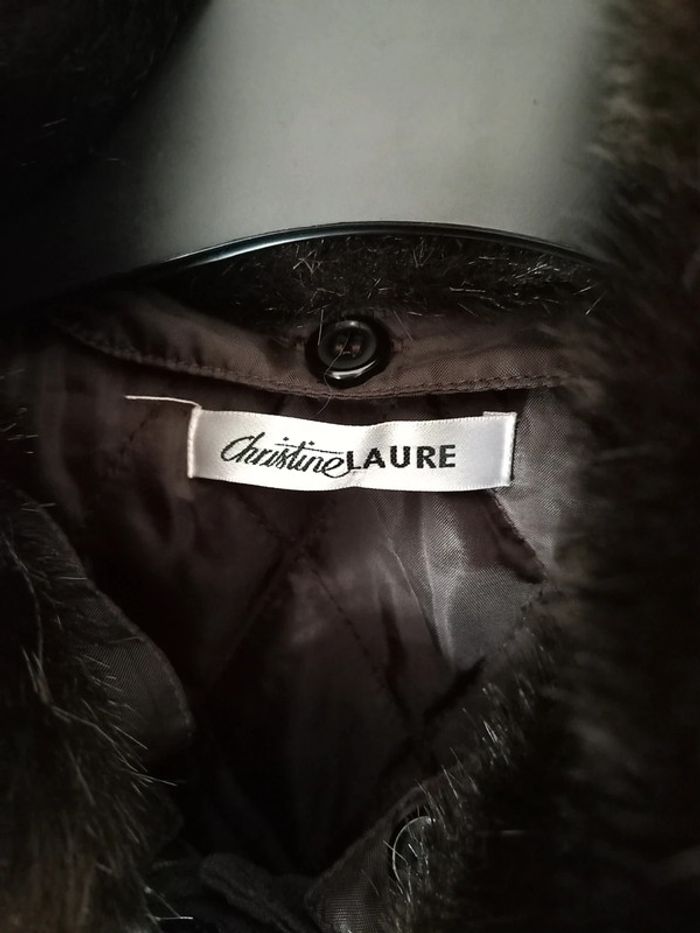 Veste femme Christine Laure – Effet texturé brillant & col fausse fourrure - photo numéro 3
