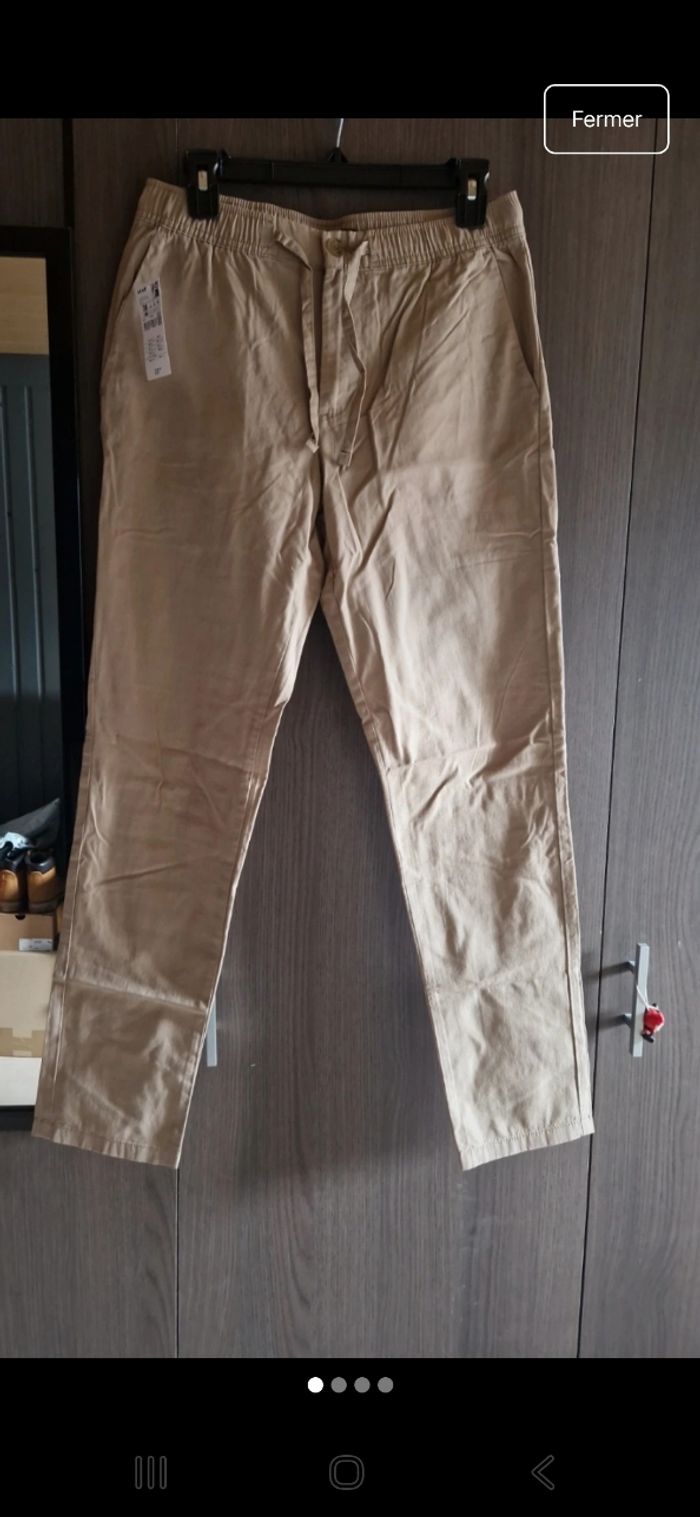 Pantalon homme beige 38