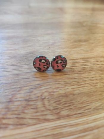 Boucles d'oreilles léopard rose