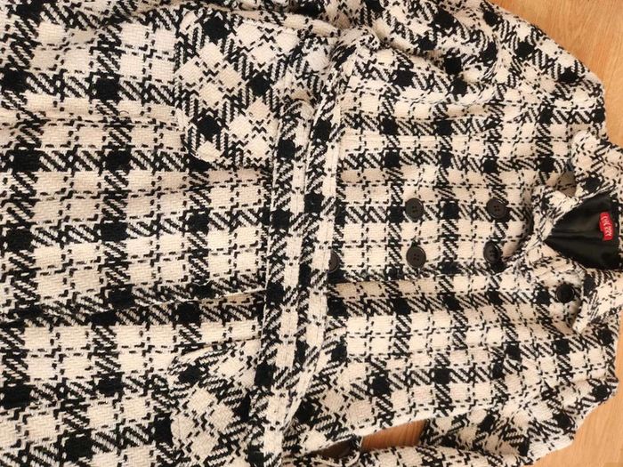 Manteau  mi longue  à  carreaux  tweed - photo numéro 5