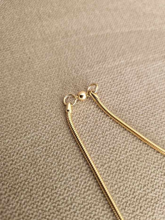 Collier vintage doré avec perles vert d'eau - photo numéro 8