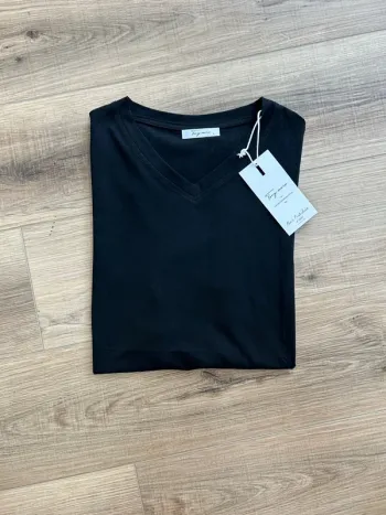 T-shirt homme noir basique col V taille 40 taille L