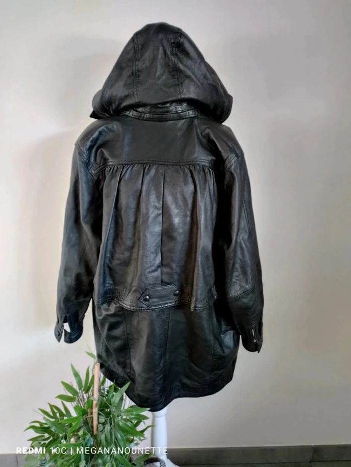 🦋 Joli manteau en cuir avec capuche Taille 40 / L Boutique Parisienne - photo numéro 12