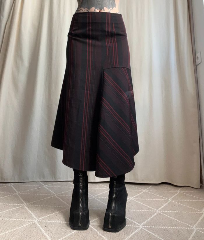 Jupe longue rayures Goth Avant Garde vintage made in France 🇫🇷 90s - Taille M - photo numéro 4