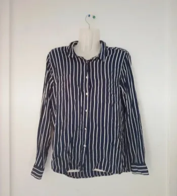 Chemise manches longues à rayures femme
