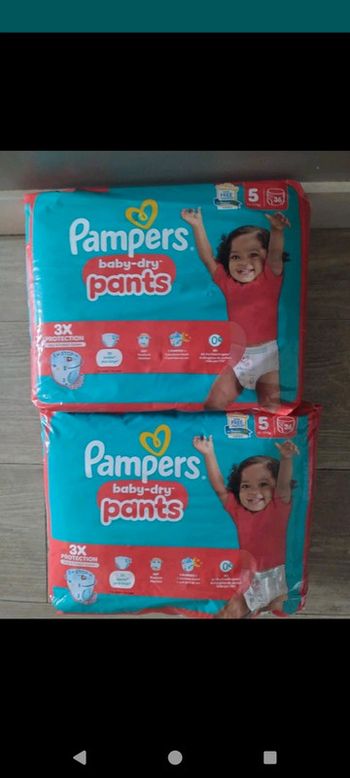 Pack de 72 couches culottes Pampers pants baby dry taille 5