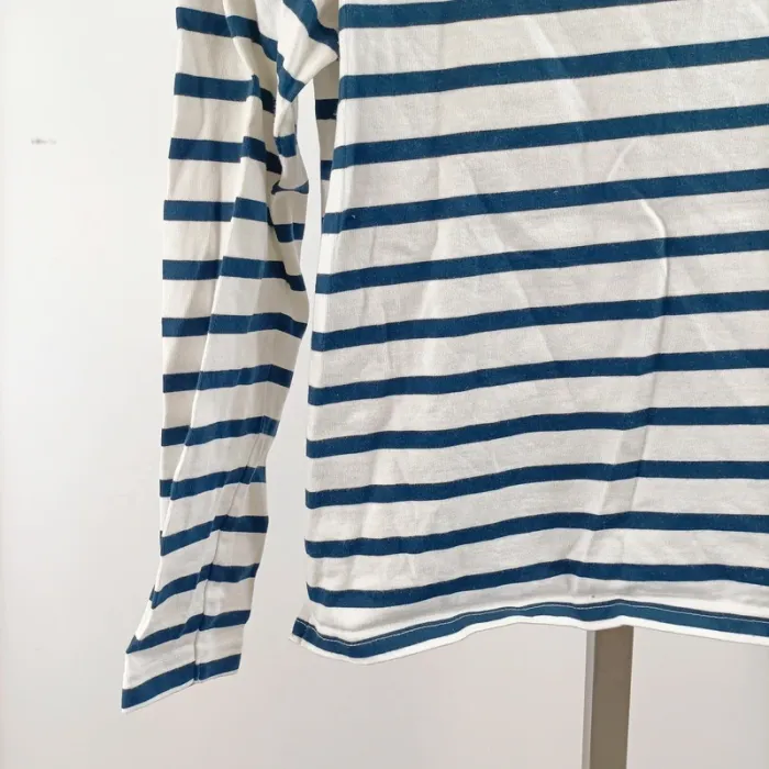 Marinière rayée bleu marine GrandVoile en coton épais col bateau T38/40 A1442 - photo numéro 7