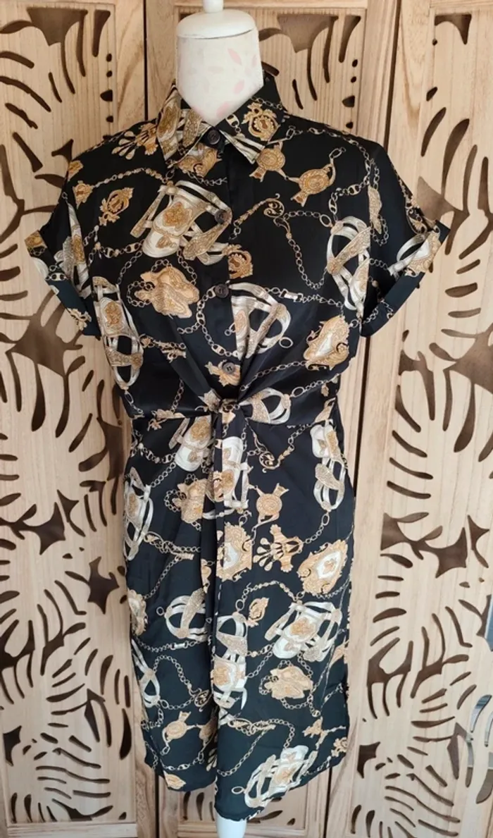 Robe col chemise imprimée chaines T S/ M Fashion - photo numéro 2