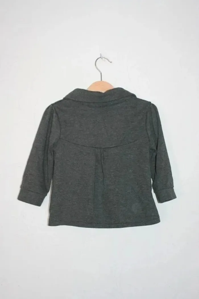 Gilet gris manches 8 ans - photo numéro 2