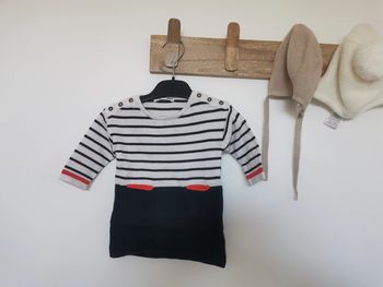 Robe en laine marinière