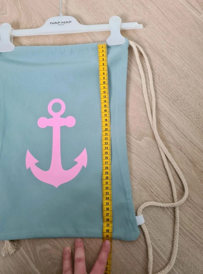 Sac à dos style marin motif ancre rose - photo numéro 5