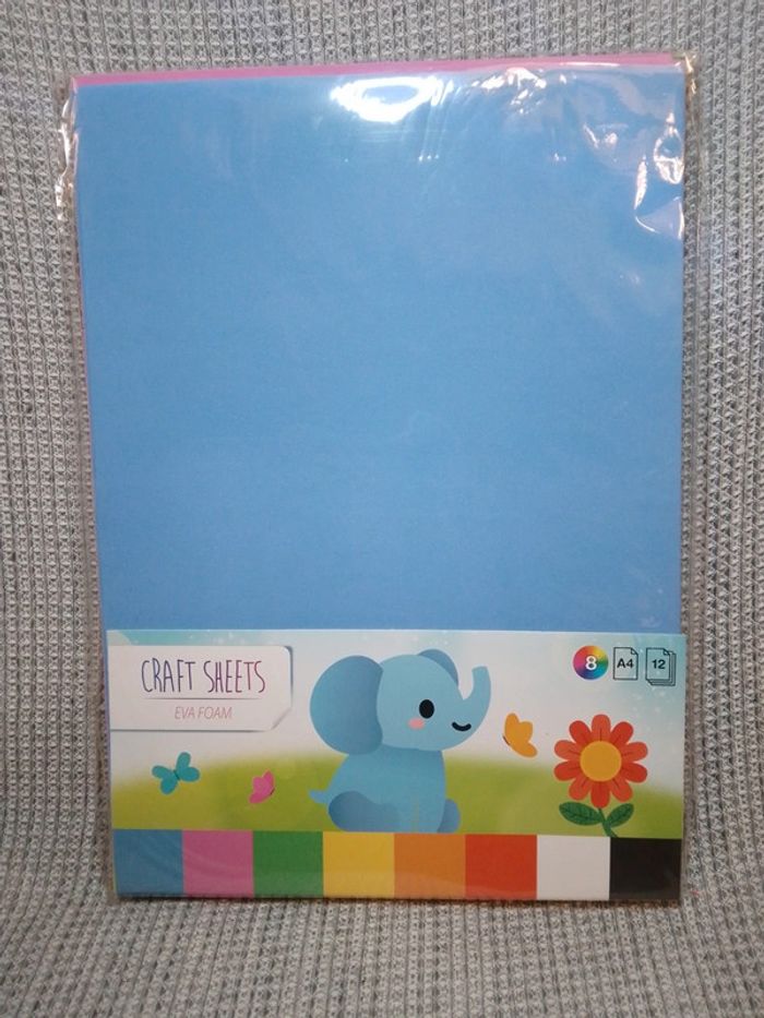 Feuilles de mousses A4 multicolores x12