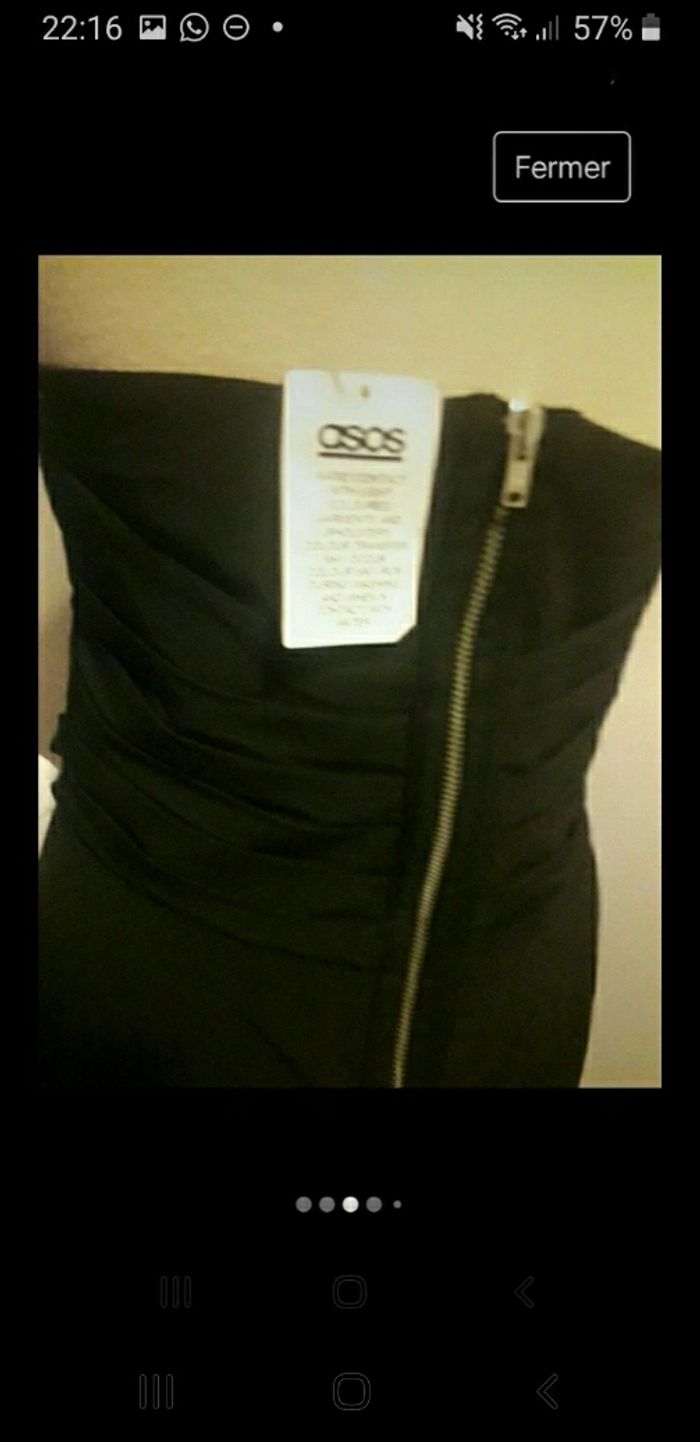 Neuve - magnifique  robe bustier noire de fêtes drapée Asos T 40 - photo numéro 2