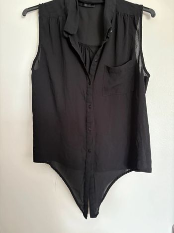 Chemisier noir fluide sans manches - Taille 44