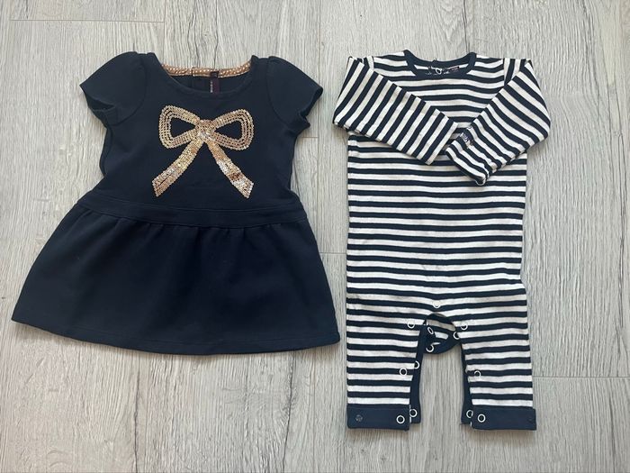 Ensemble fille Sergent Major – 3 mois / 60 cm (robe + grenouillère) - photo numéro 2