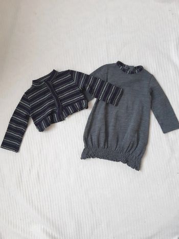 Ensemble gilet et robe pull 18 mois