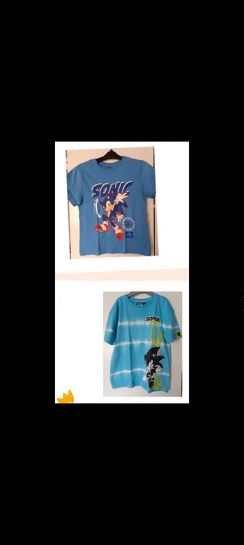 Lot de 2 tee-shirts Sonic mixte en 6-7 ans 122 cm 