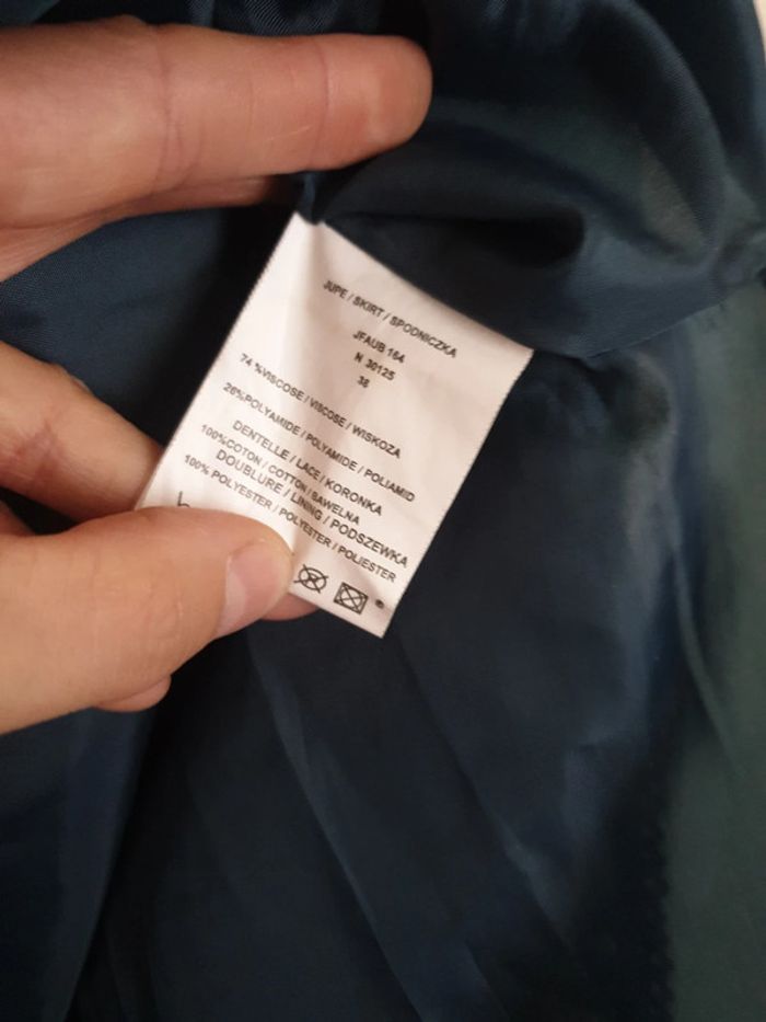Jupe mi longue velours et broderie anglaise - photo numéro 5