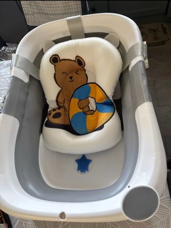 🛁 Baignoire pliable pour bébé avec coussin