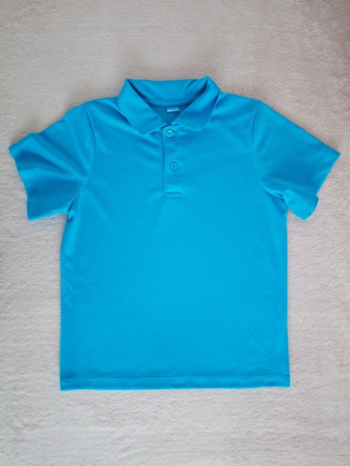 Polo de sport Artengo 10 ans bleu turquoise