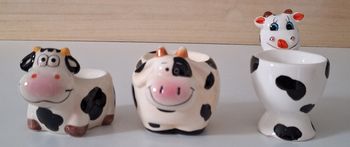 Lot de 3 coquetiers "vache"