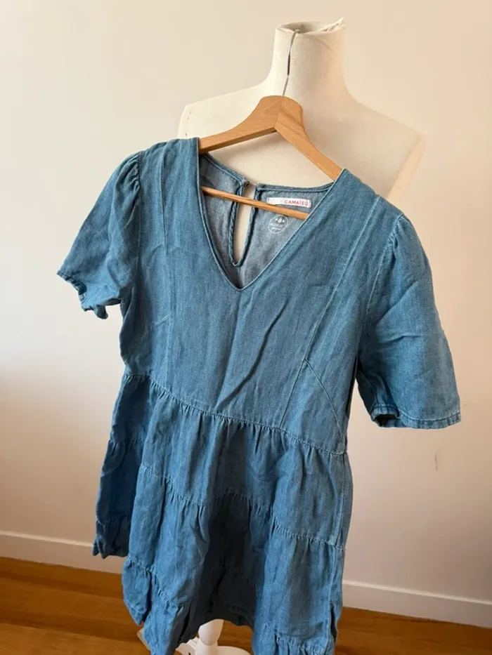 Jolie robe en jean S/36 camaïeu - photo numéro 2