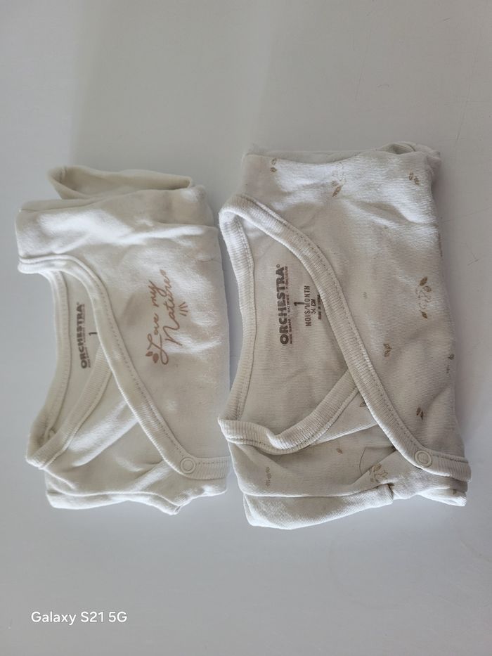 Lot de 5 bodies manches longues Orchestra – Taille 1 mois - photo numéro 5