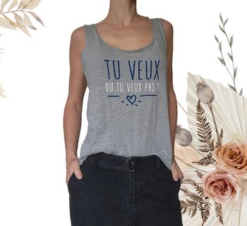 Tee-shirt gris Le chic à la française en taille unique