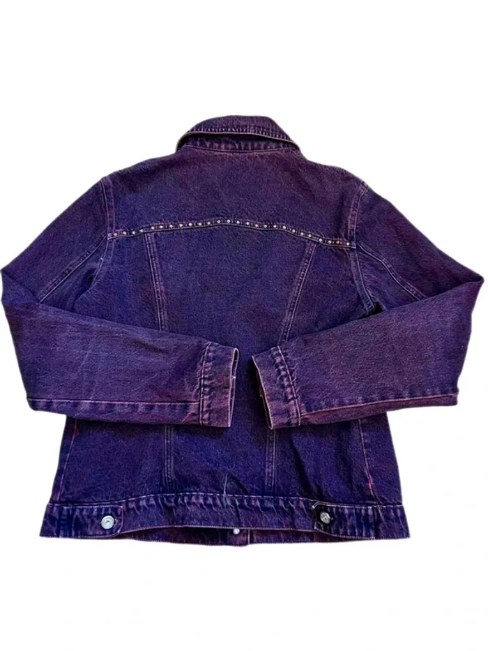 🖤🥀Veste en jean vintage 2000 bordeaux Y2K collector indie sleaze rock burgundy denim jacket🥀🖤 - photo numéro 9