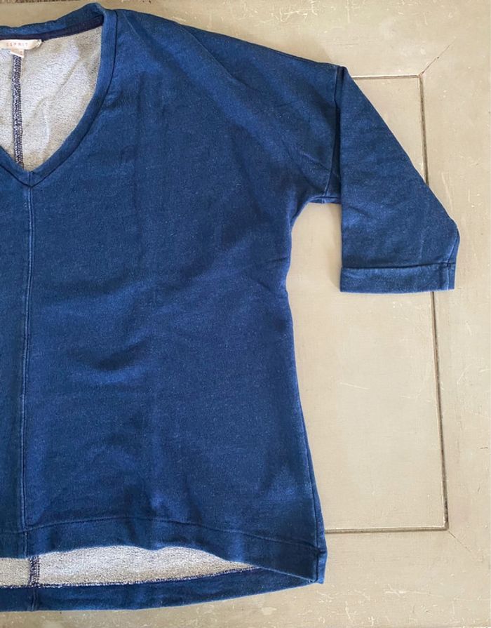 Sweat Esprit taille M / L coupe oversize bleu marine - photo numéro 9