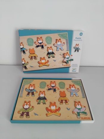 PUZZLE EN BOIS  Encastrement Renard Foxymatch Djeco Complet 🦊