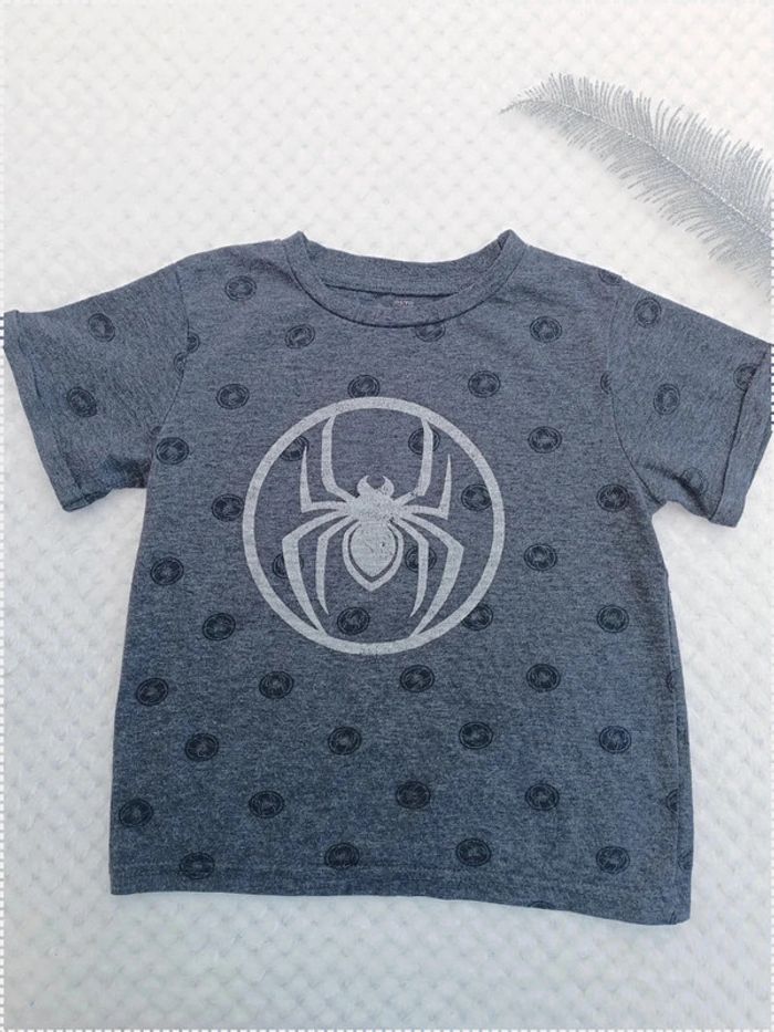🔸T-shirt Gris Manches Courtes - 24 mois Marvel Spider-Man🔸