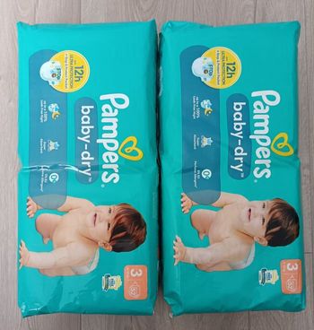 104 couches Pampers baby dry taille 3 - 6 à 10 kg