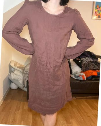 Robe marron en lin - APC - XS