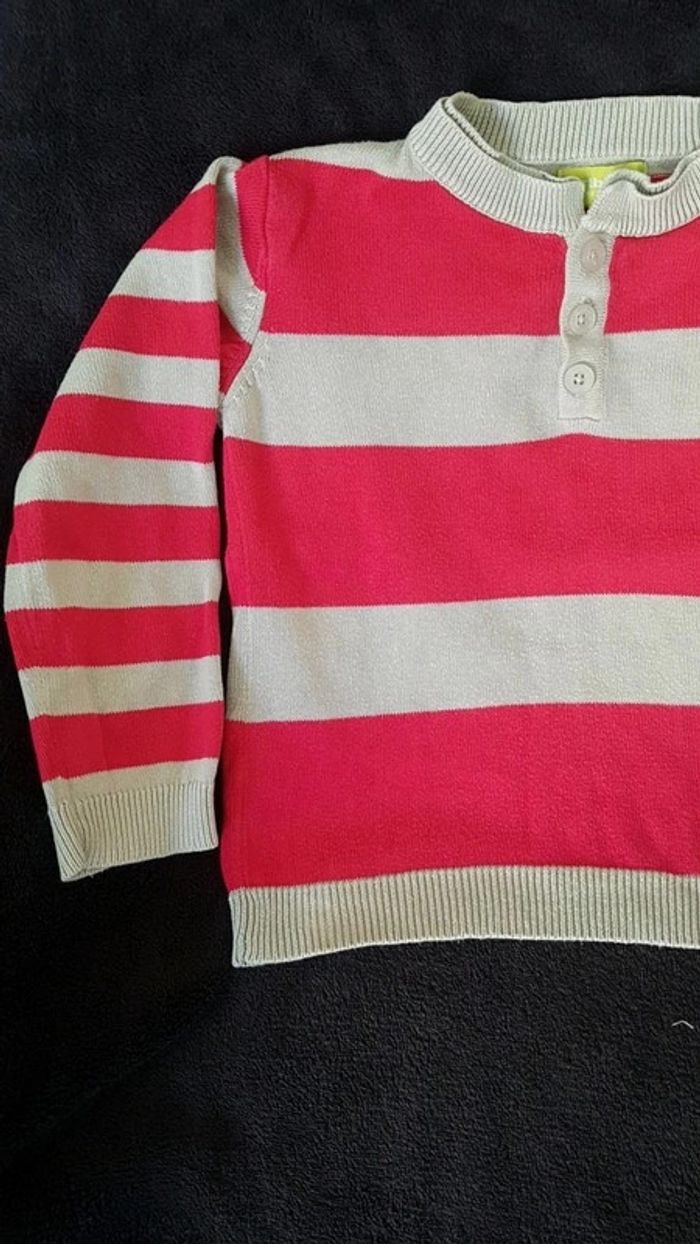 Pull 3ans beige et rouge - photo numéro 3