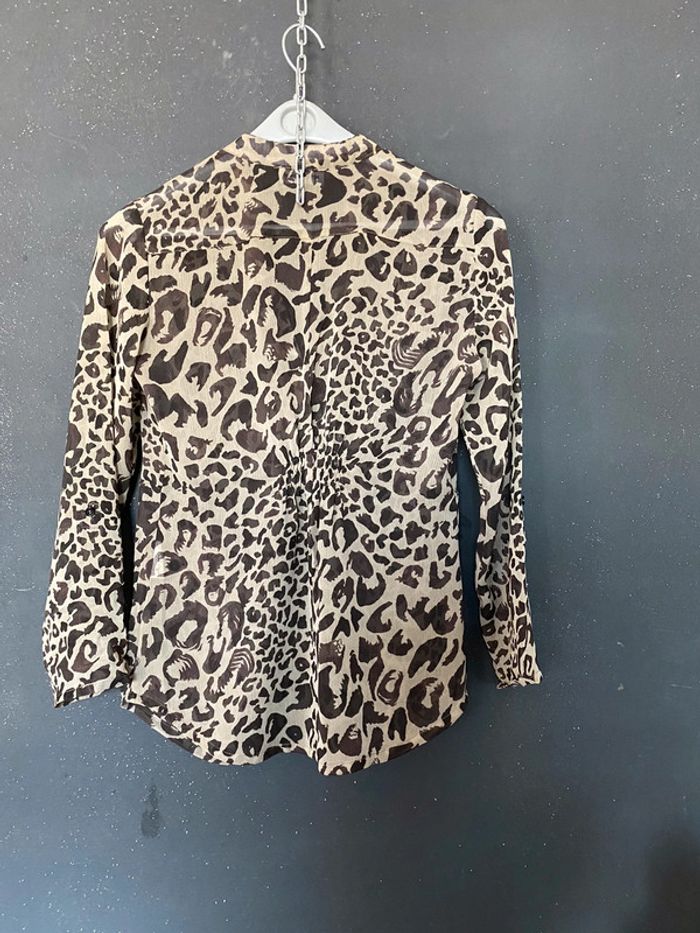 Tunique blouse voile à motif et petite dentelle noire - photo numéro 8